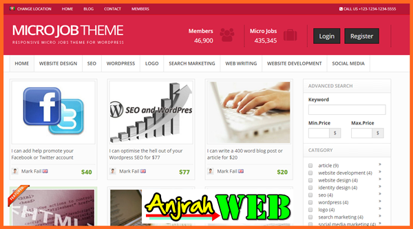 fiverr wordpress theme Mau Tahu Theme WordPress Mirip Fiverr Fiverr Clone WordPress Themes