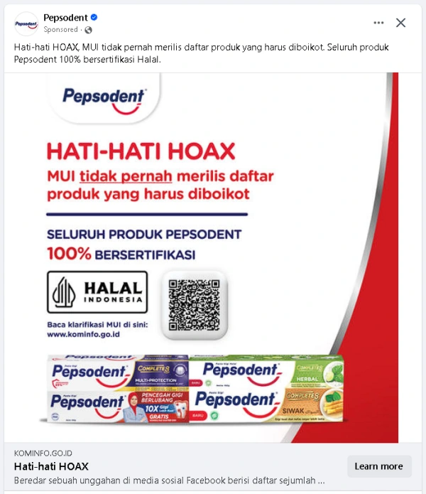 Iklan Pepsodent Efek boikot di indonesia produk israel